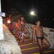Acapulco Cliff Divers arriving for a night dive