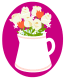 Spring flower bouquet in vase clip art