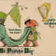 Vintage kids: Children celebrating St. Patrick's Day with a parade "God Bless the Irish!"