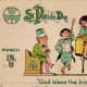 Vintage children: three kids celebrating St. Patrick's Day "God bless the Irish"