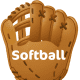 Free softball clip art: softball glove and "Softball" text