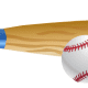 Free baseball bat clip art: bat and ball vertical