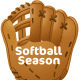 Softball clip art: softball glove and &quot;Softball Season&quot; text