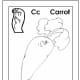 Sign Language Alphabet Free Coloring Pages - Apple to Ice - Letter C
