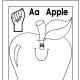 Sign Language Alphabet Free Coloring Pages - Apple to Ice - Letter A