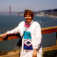 Me with a background of San Francisco Bay and the Golden Gate Bridge