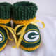 Great Gift Idea - Baby - Hand Made Football Fan - baby booties in green and gold Green Bay Packers
