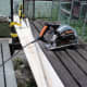 A piece of wood cut to length with a circular saw.