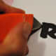 Push through the paper printout with your knife to score the foam underneath.