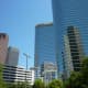 Sculptural reflections in Houston downtown buildings
