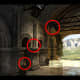 Pan all the way left for the chest, grab moneybags on the urns and between the arches, then... WHOA. See that potion? A moneybag there is invisible.