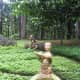 Some sculptures in the garden.