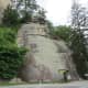The rock wall at Chimney Rock State Park used for rock climbing lessons that are offered to the public.