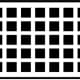 This simple black and while checked board appears to have dots flashing and moving across the grid