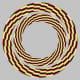Visual illusion where the rope appears to swirl and move towards you