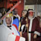 Father Christmas introduces King George to the play