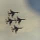 USAF F-16s of the Thunderbirds in diamond formation.