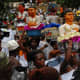 Osun-Oshogbo River Goddes devotees carrying symbolic goddess at Osun Oshogbo festival