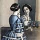 1856: Victorian blue tiered dress