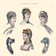 May 1869: Assorted Victorian bonnets and hats from Englishwoman's Domestic Magazine