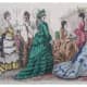 1873: assorted Victorian womens fashions