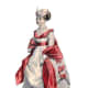 1869: Lindsay Victorian white dress with red trim and stripes