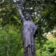 The rather small Statue of Liberty in the Jardin du Luxembourg - the very first bronze model of the famed American icon