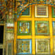 Paintings on a carved door