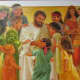 One of the beautifully displayed portraits revealed during the tour  which portrayed Jesus in the midst of children.
