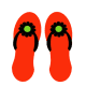 Red flip flops summer clipart.