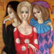 &quot;Harlequins Three&quot; by Margaret Keane 1964