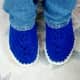 Blue and cream men's slippers.