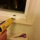 Use the heat gun to tightly fit the plastic shrink wrap to the window / window space. 