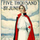 Five thousand by June. Graduate nurses, your country needs you—Red Cross recruitment poster shows a nurse standing, with barracks in background.