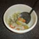 Vegetables and herbs removed from broth