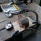 Cutting the Steel pegs to length, 45mm each