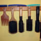 The Bespoke Handcrafted Hairbrush Rack in situ