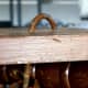 Horizontal shelves anchored to spindle with muffler U bolts