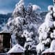 The snow covered "Chaurasi" or 84 temples complex at Bharmour