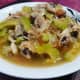 Bitter gourd fruit with glass noodles and chicken.