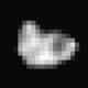 First glimpse of tiny Hydra, which means "water monster," shows that it's reflective because it's covered in water ice. Not much to see, but then you could run a marathon from one end to the other. Better resolution photos to come!