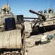 Iraqi tanks along Highway 80 leading out of Kuwait into Iraq (Highway of Death) April 18th 1991.