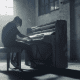 Jungkook playing the piano.