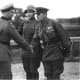 German and Soviet officers shake hands near Brest-Litovsk Poland near the end of the invasion.