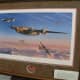 Painting of B-24s under attack by jet fighters, Manassas Airport Museum, May 2015.
