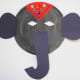 Paper plate elephant mask