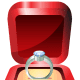 Platinum engagement ring in red velvet box