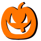 Carved orange pumpkin