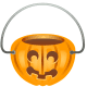 Candy container with pumpkin face