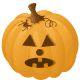 Halloween Jack-o-lantern pumpkin with carved face and spider